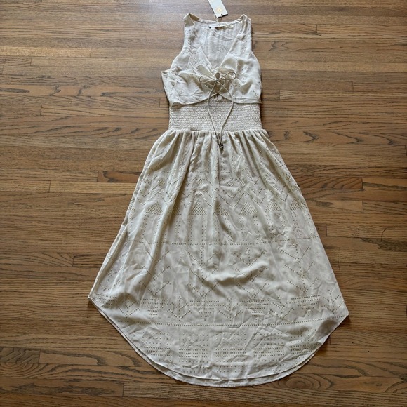 Ramy Brook Dresses & Skirts - Ramy Brook Mason Dress XS Bone Studded Smocked‎ Midi Boho A0219314 New